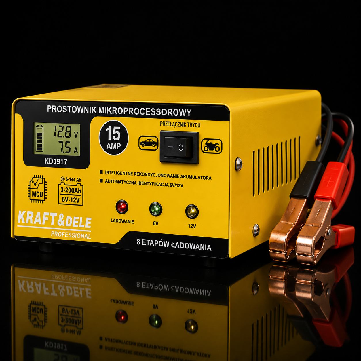 Mikroprocesorová nabíjačka autobatérie 6V / 12V 15A